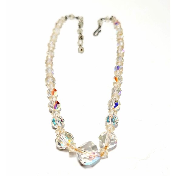 Sparkling MCM Aurora Borealis Faceted Glass Beads 15-16" Vintage Stunning VGC! - Picture 6 of 9